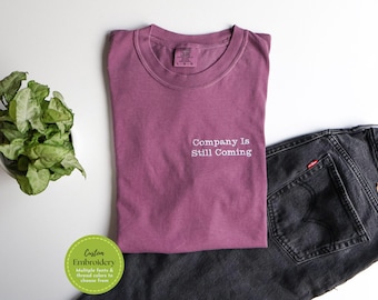 Custom Embroidered Comfort Colors T shirt, Custom Embroidered Tshirt for Anniversary Gift, Custom T Shirt, Personalized Gifts