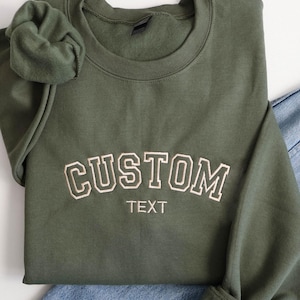 Custom Embroidered Varsity Sweatshirt & Hoodie, Embroidery Crewneck, Custom Embroidery, Personalized Sweatshirt