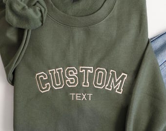 Individuell besticktes Varsity-Sweatshirt & Hoodie, Stickerei-Crewneck, Benutzerdefinierte Stickerei, personalisiertes Sweatshirt