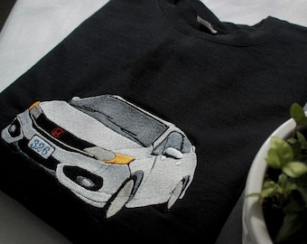 Custom Car Embroidered Sweatshirt, Gift for Dad, Car Photo Embroidered, Car Lover Gift, Car Enthusiast Gift, Race Car Birthday Gift