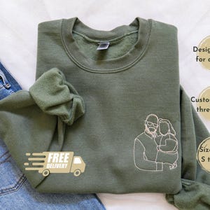 Sudadera con foto bordada para el Día del Padre, regalo para papá, sudadera con foto bordada personalizada, sudadera con foto bordada. Feliz día del padre.