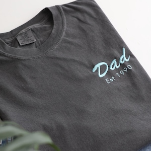 Cool Dad Embroidered Comfort Colors T-Shirt | Perfect Fathers Day Gift | Custom Embroidered Gift For Dad