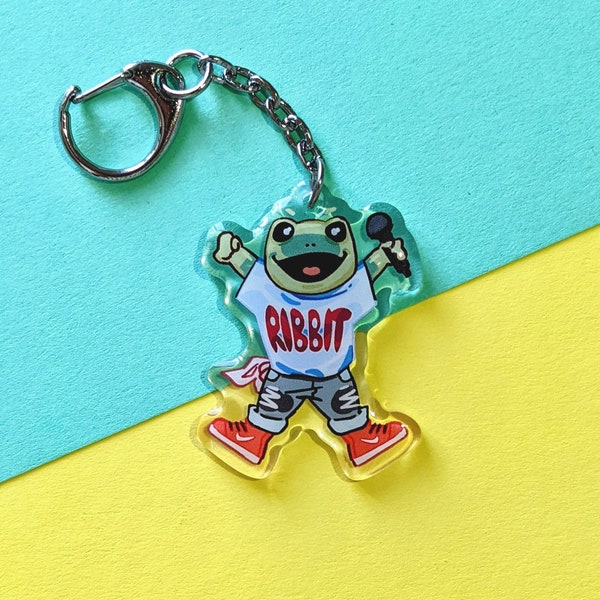 frog chram, froggy keychain, Acryl charm, cute charm