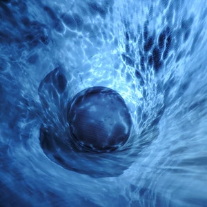 Warped Space, Metal Wall Art, Abstract Print, Photo on Aluminum, Close-Up Photo, Blue Wall Décor, Macro Photography