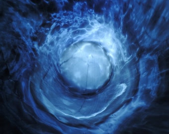 Eye of the Storm, Metal Wall Art, Abstract Print, Photo on Aluminum, Close-Up Photo, Blue Wall Décor, Macro Photography