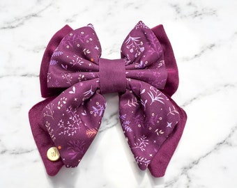 Dog Butterfly Velvet Bow Tie in Maroon, Burgundy | Wyld Cub Chiswick Fig | Harness or Collar | Small Puppy | Large Dog | Comfortable Stylish