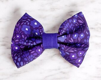 Dog Dickie Bow Tie in Purple, Floral | Wyld Cub Notting Hill Blackberry | Harness or Collar | Small Puppy | Large Dog | Comfortable, Stylish