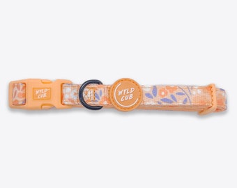 Adjustable Dog Collar for Small Puppy to Large Dogs | Comfortable, Stylish | Orange, Lilac, Floral | Notting Hill Buttercup by Wyld Cub