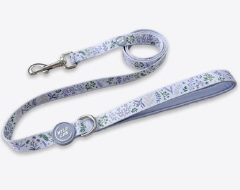Dog lead leash in Grey Lilac Green Floral Design by Wyld Cub in 'Chiswick Thistle' 5ft | Comfortable handle, Stylish