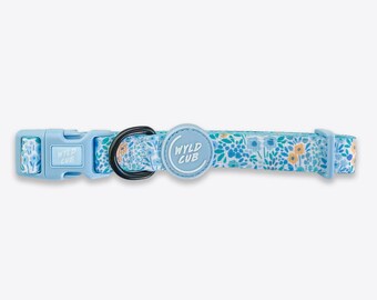 Adjustable Dog Collar for Small Puppy to Large Dogs | Comfortable, Stylish | Blue, Cute, Yellow | Notting Hill Sky by Wyld Cub