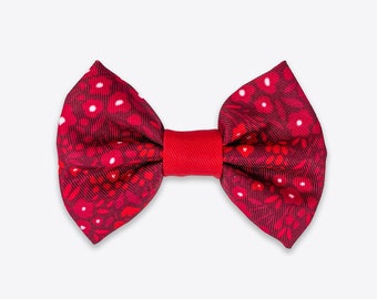 Dog Dickie Bow Tie in Red, Floral | Wyld Cub Notting Hill Mulberry | Harness or Collar | Small Puppy | Large Dog | Comfortable, Stylish