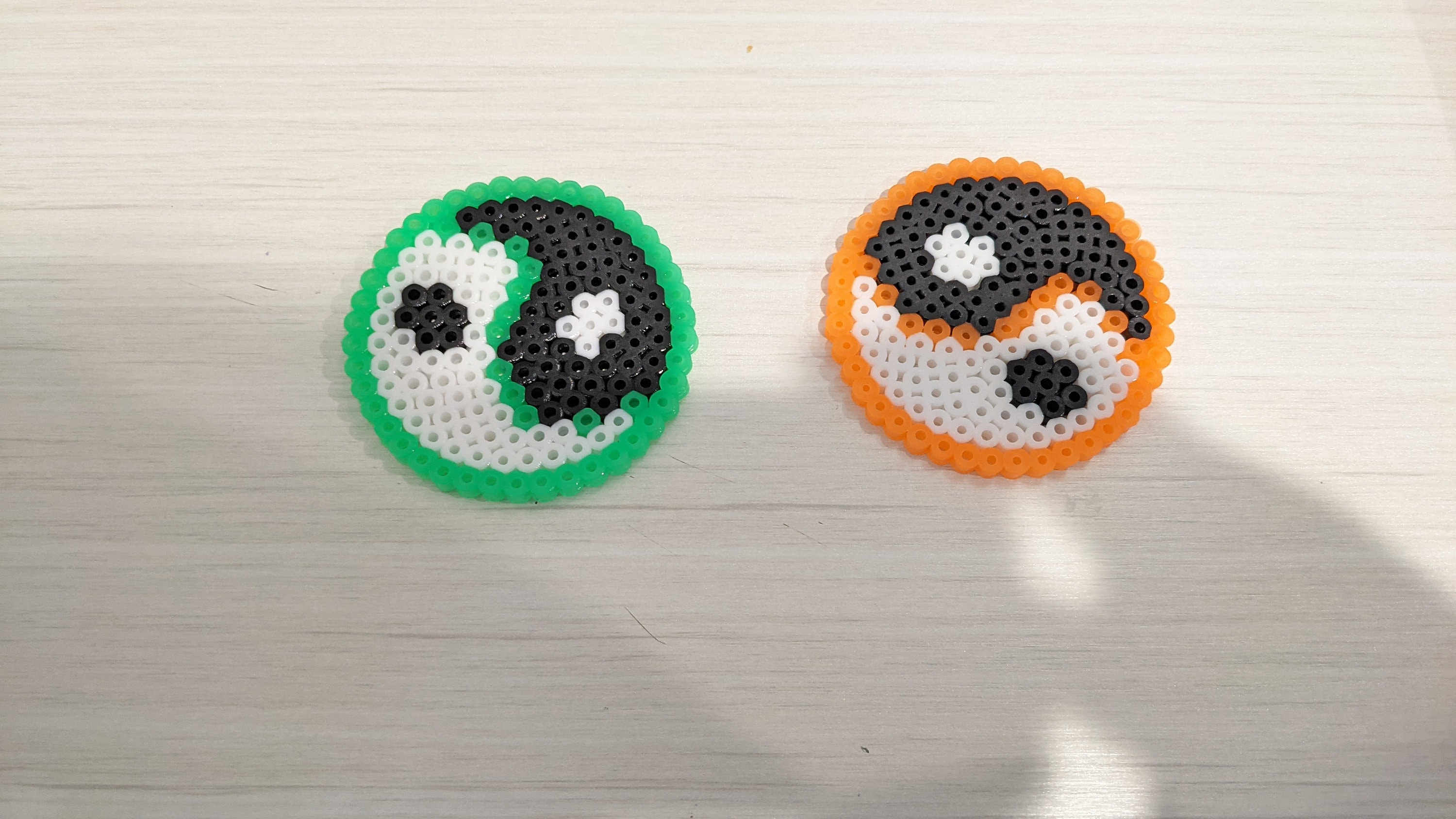 Yin and Yang Perler Bead Coasters Etsy Australia