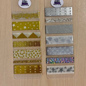 Zestawy próbek papieru washi w kolorze złotym i srebrnym – 7 wzorów (wzory 25 cm lub 50 cm)