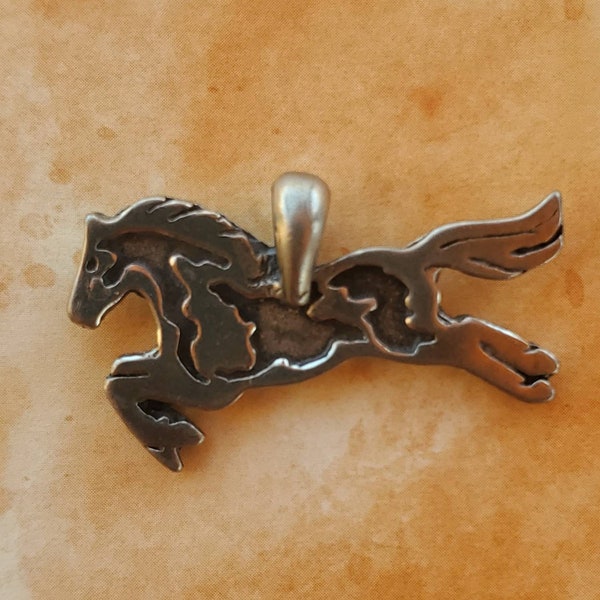 Paint Horse Pendant, Pewter Horse Jewelry, Equestrian Gift, Barn Gift, Cowgirl Jewelry, Horse Mom Gift, Horse Lover Gift, Silver Pony Studio