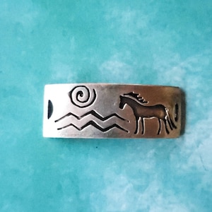 Horse and Sun Bracelet Focal, Horse Bracelet Link, Pewter Horse Jewelry, Gift for Cowgirl, Equestrian Gift, Silver Pony Studio
