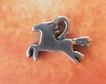 Tiny Running Horse Charm: Artisan Pewter Pony Jewelry