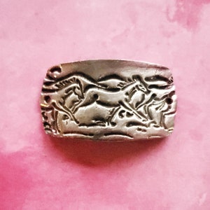 Pewter Running Horse Bracelet Link: Cowgirl Hat Band Decor