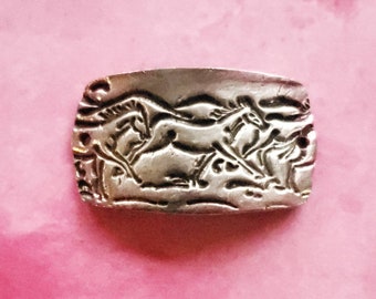 Pewter Running Horse Bracelet Link: Cowgirl Hat Band Decor