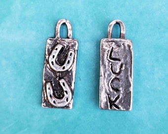 Horseshoe Charm: Pewter Equestrian Jewelry, Cowgirl Gift