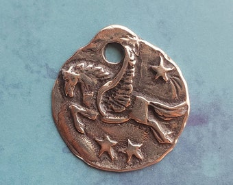 Winged Horse Pewter Pendant: Pegasus Equestrian Jewelry
