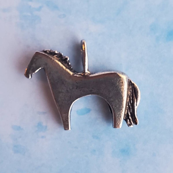Pewter Horse Pendant: Equestrian Jewelry (18mm x 25mm)