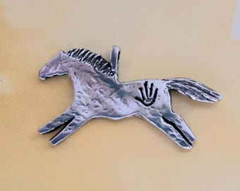 Rustic Pewter Horse Pendant: Cowgirl Necklace