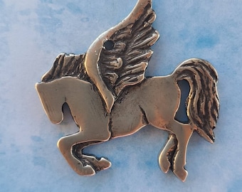 Pewter Pegasus Pendant: Winged Horse Memorial Jewelry, Fire Horse