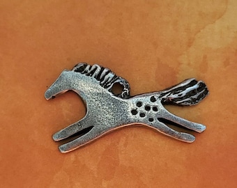 Primitive Horse Pendant, Spotted Pony Pendant, Appaloosa Horse Charm, Southwestern Horse, Equestrian Jewelry Gift, Silver Pony Studio