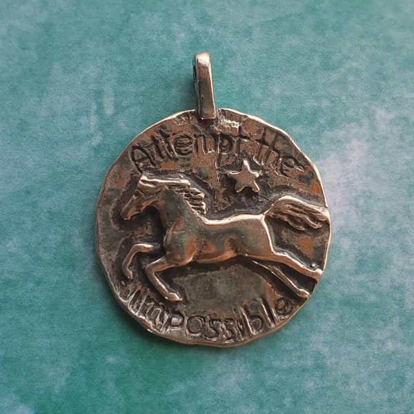 Horse and Star Pendant, Pewter Horse Medallion, Gift for Grad, Cowgirl Necklace, Equestrian Jewelry, Horse Lover Gift, Silver Pony Studio