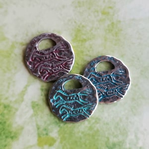 Rustic Running Horses Pewter Charm: Artisan Horse Coin Pendant