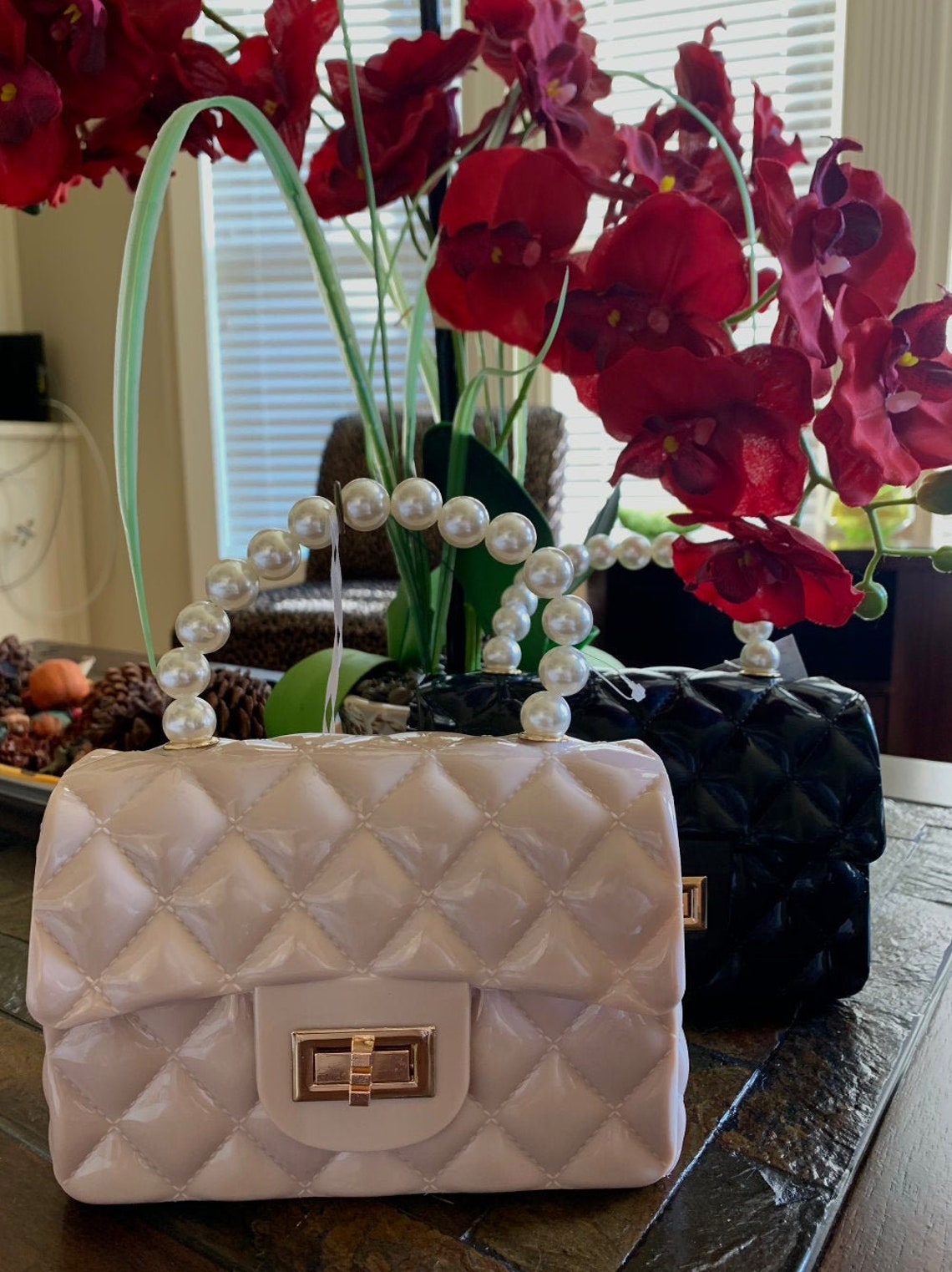 Qualle Quilted Portemonnaie mit Perlengriff | Etsy