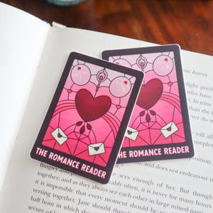 Romance Reader | Romance Books | Tarot Card | Bookish Aesthetic | Book Merch | Reading | Waterproof Vinyl Sticker | 1.94x2.75&quot;
