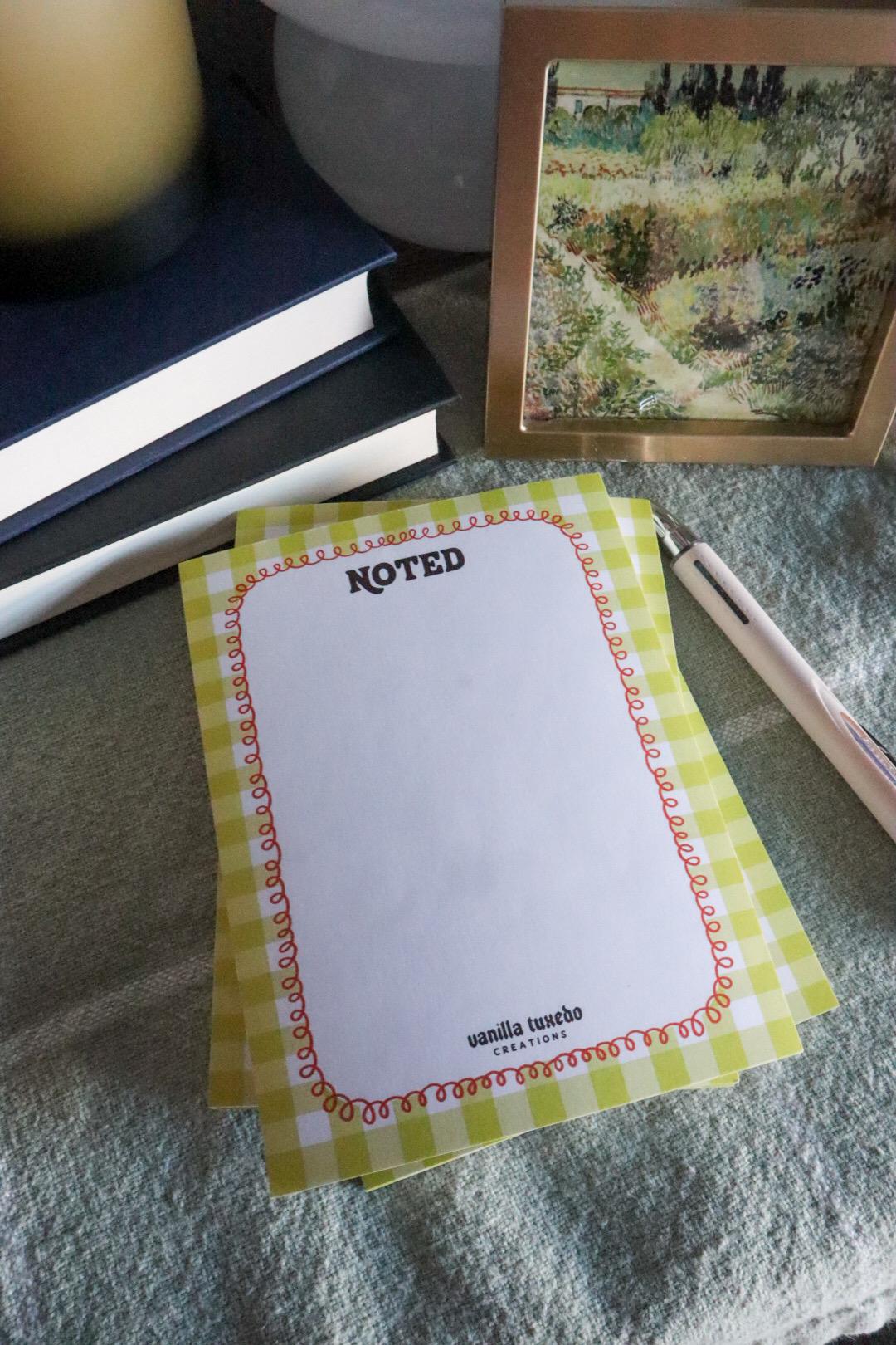 50 Sheets Notepad Noted | 50 Sheet Notepad | 4.2x5.5” | Glue Edge | Tear-away Sheets - Etsy