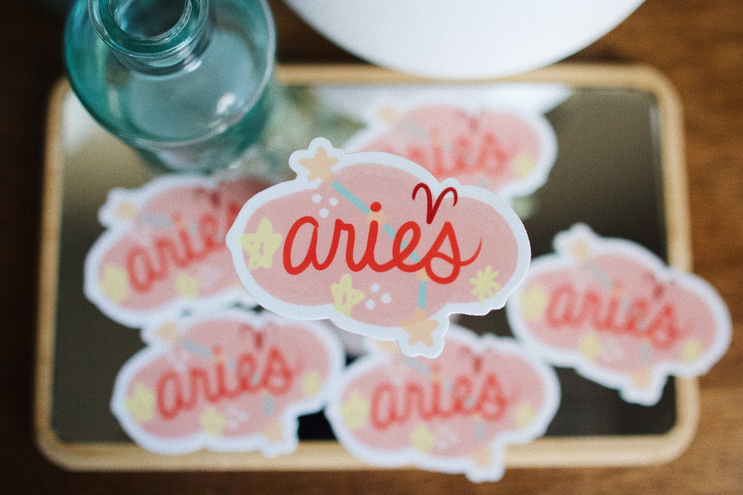 Aries Zodiac Sticker: Waterproof Vinyl Decal, Astrology Gift - Etsy