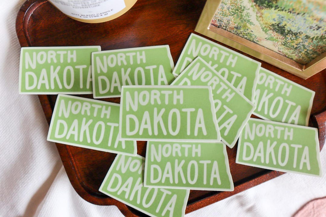 North Dakota State Sticker: Waterproof Vinyl Decal, Midwest Pride - Etsy