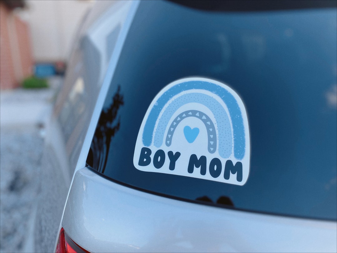 Cute Boy Mom Car Decal Boho Rainbow Car Sticker Cute Mom Car Sticker