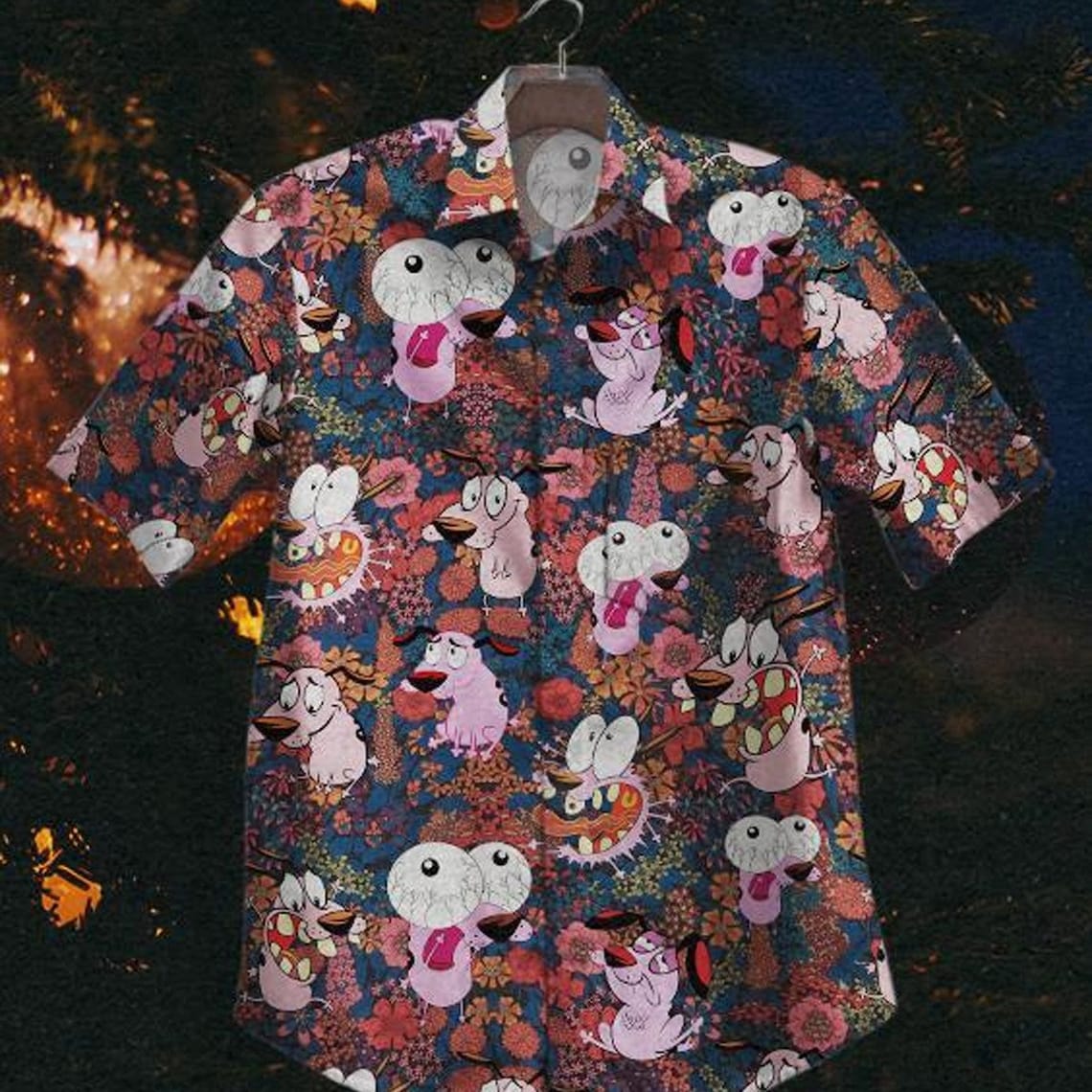 Mut Hund Hawaiian Shirt Mut der feige Hund Shirt Hund Sommer Etsy