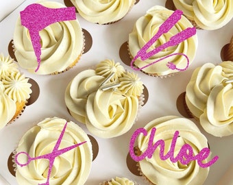Personalised Hairdresser Cupcake Toppers, Birthday Cupcake Toppers, Salon Launch, Hair Stylist,