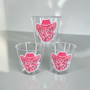 Let’s Go Girls Shot Glasses, Hoe Down, Last Disco, Hen Party Shot Glasses