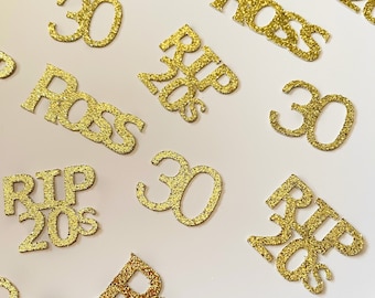 RIP 20s 30th Birthday Confetti, Personalised Name and Age Confetti, Party Supplies, 30th Party