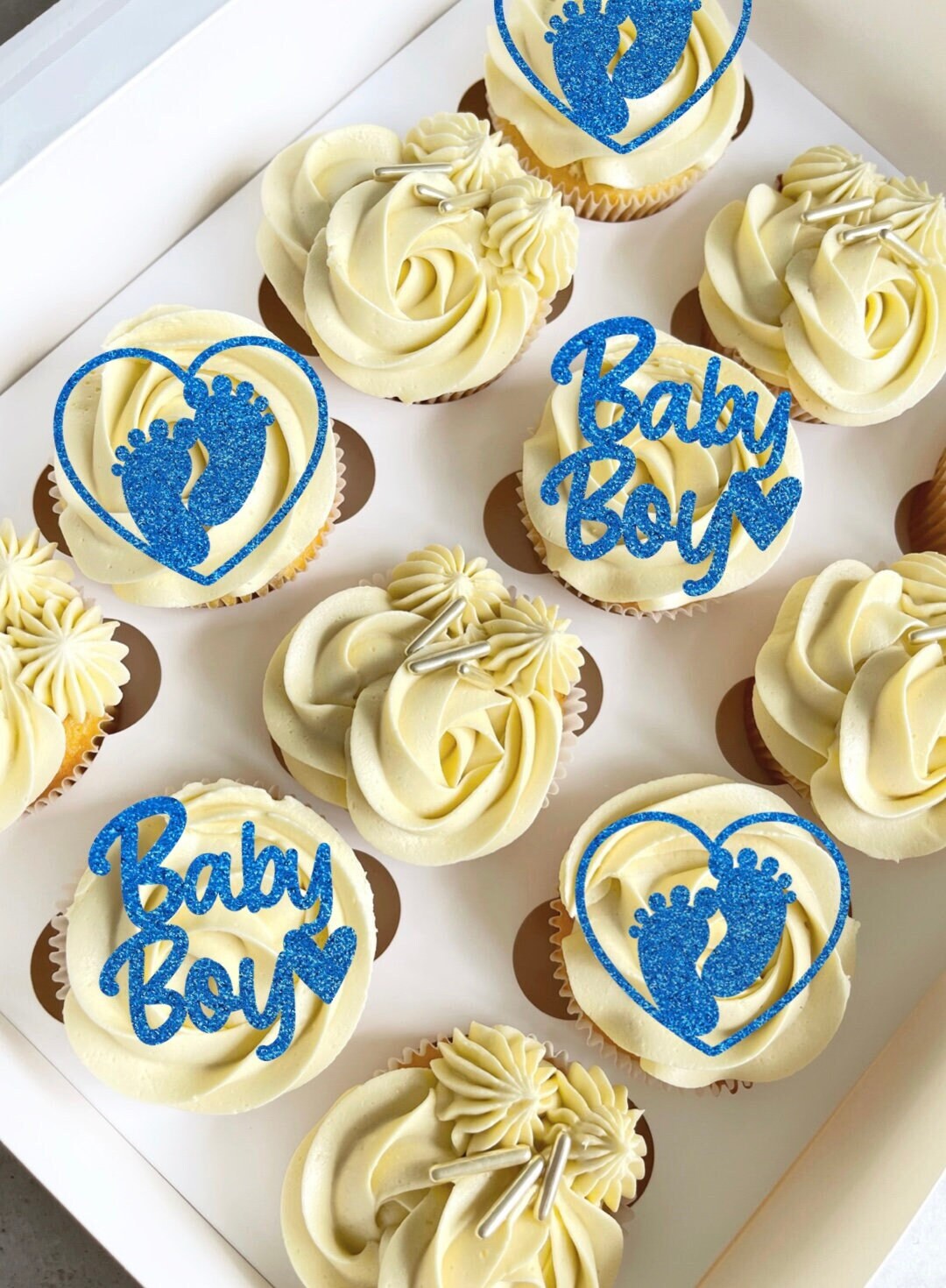 Baby Boy Cupcake Toppers, Baby Shower Cupcake Toppers, New Baby Etsy UK