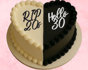 RIP 20s Hello 30 Set Cake Toppers, Cake Charm, Happy Birthday, 30th Cake Topper, Heart Shape Cake Toppers, 30th Party Decor