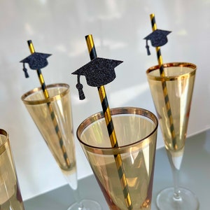 Graduation Cap Party Straws, Graduation Party, Party Supplies