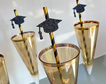 Graduation Cap Party Straws, Graduation Party, Party Supplies