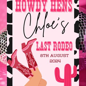 Howdy Hens Welcome Sign, Cowgirl Theme Hen, Let’s Go Girls, Last Disco, Hen Party Decor, Last Rodeo, Hoe Down
