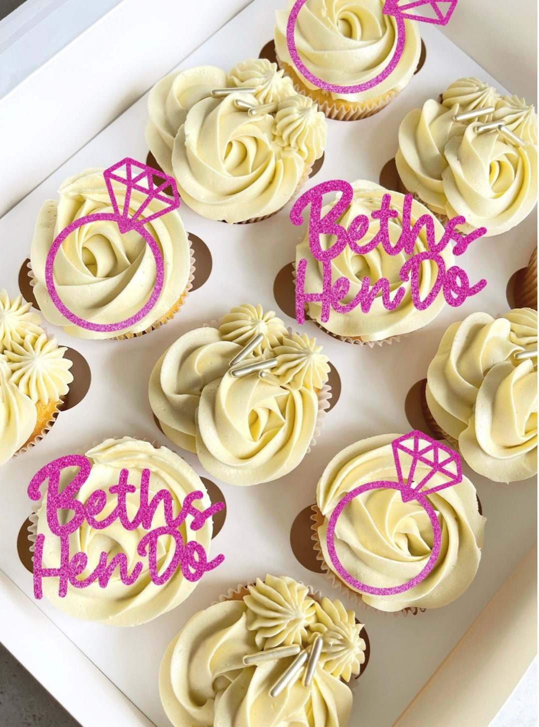 Personalised Hen Do Cupcake Toppers, Hen Party, Bridal Shower Etsy UK