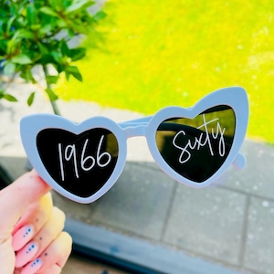 1966 Sixty Heart Sunglasses, Birthday Party Sunglasses, 60th Decorations, 60th Gift,