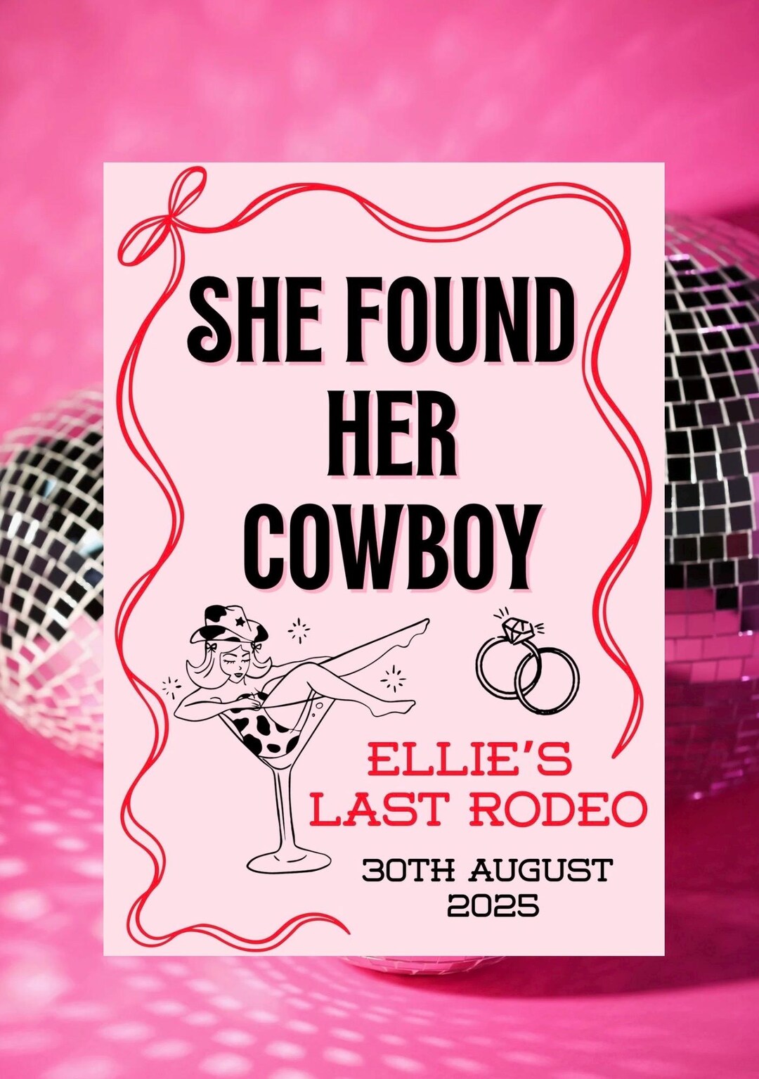 Personalised Cowgirl Theme Last Rodeo Welcome Sign, Let’s Go Girls ...