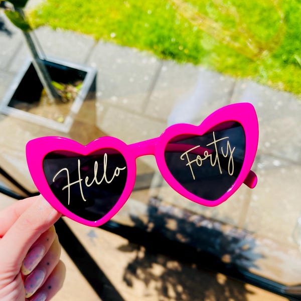 Hello Forty Sunglasses, Birthday Party Sunglasses, 40th Decorations, 40th Gift, RIP Thirties