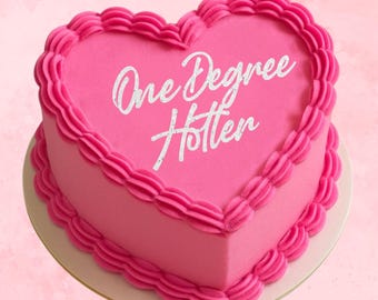 One Degree Hotter Flat Cake Topper, Cake Charm, Graduation Topper, Heart Shape Cake Toppers, Congratulations Grad Cake Toppers, Grad Toppers
